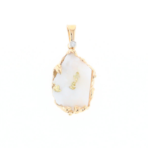 Rough Gold Quartz Freeform Pendant