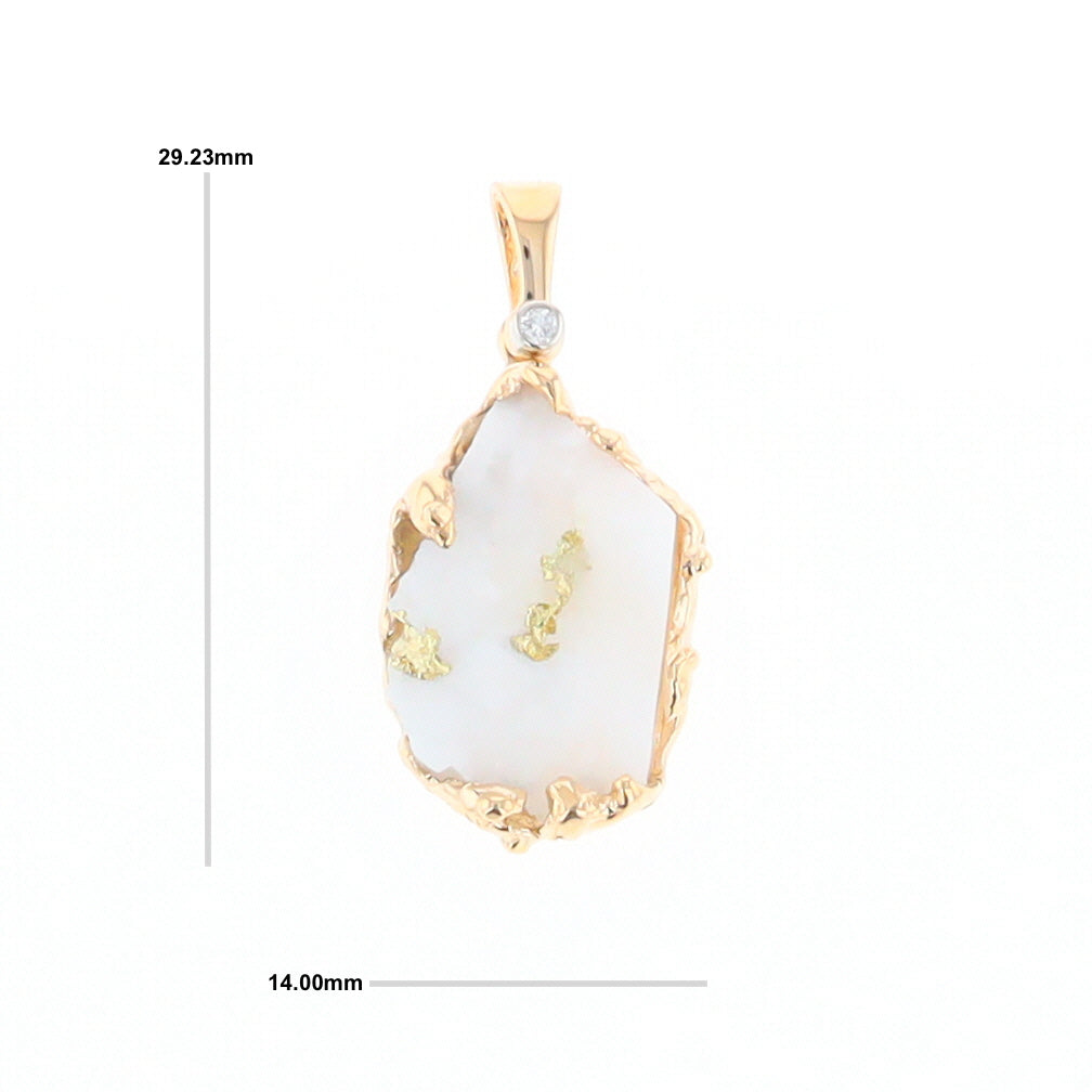 Rough Gold Quartz Freeform Pendant