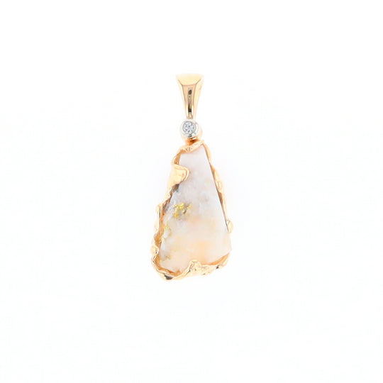 Rough Gold Quartz Freeform Pendant