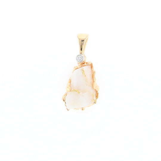 Rough Gold Quartz Freeform Pendant