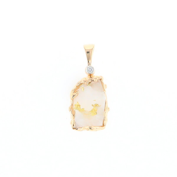 Rough Gold Quartz Freeform pendant