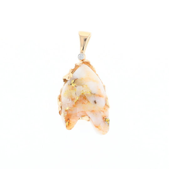 Rough Gold Quartz Freeform Pendant