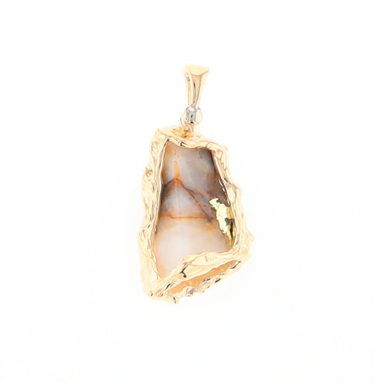 Gold Quartz Freeform Pendant - G3