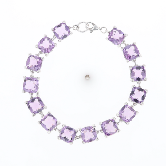 Amethyst Bracelet With Silver Filigree