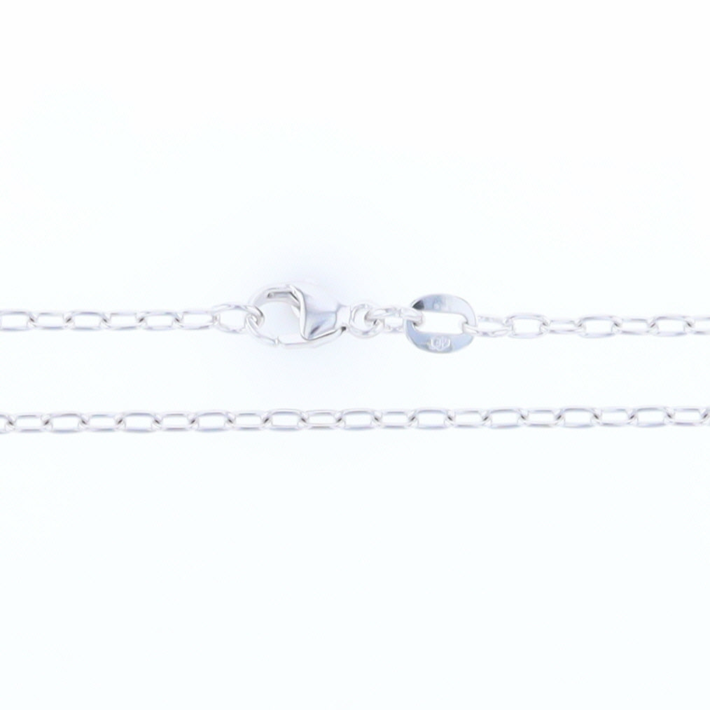 20" White Gold Open Long Cable Chain