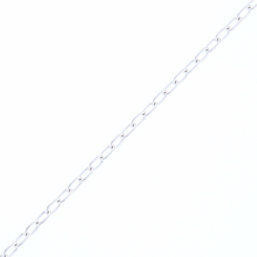 20" White Gold Open Long Cable Chain