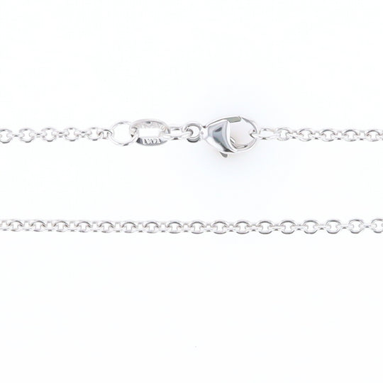 20" White Gold Round Cable Link Chain