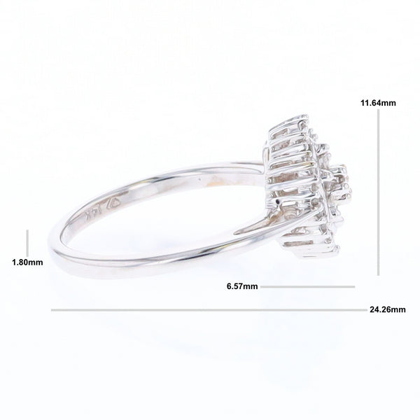 Diamond Hexagon Cluster Ring