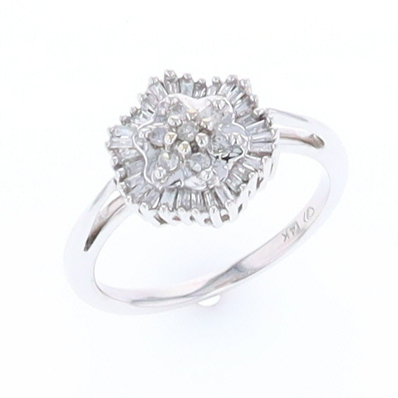 Diamond Hexagon Cluster Ring