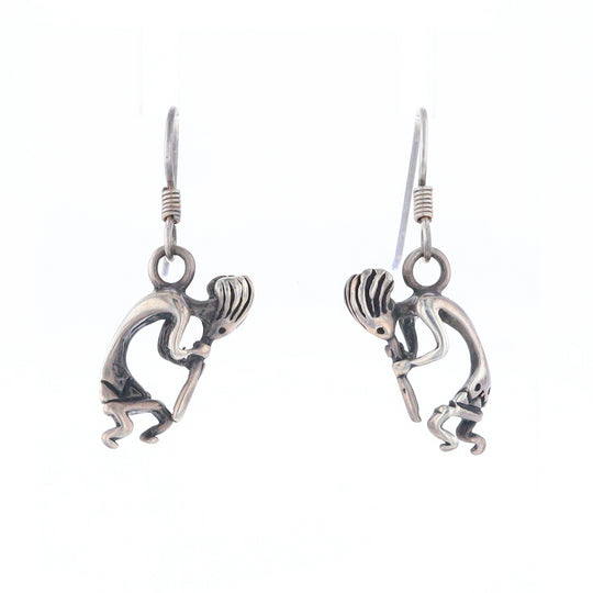 Silver Kokopelli Dangle Earrings