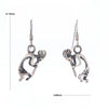 Silver Kokopelli Dangle Earrings