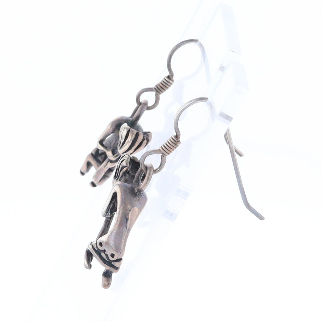 Silver Kokopelli Dangle Earrings