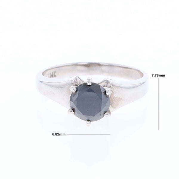 Black Moissanite Solitaire Engagement Ring