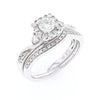 Diamond Wedding Set with Matching Shadow Band