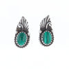 Malachite Feather Stud Earrings