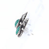 Malachite Feather Stud Earrings