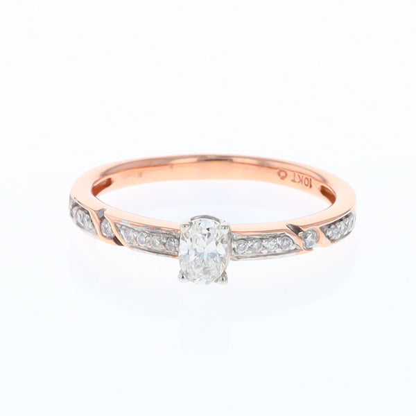 Rose Gold Oval Diamond Engagement Ring