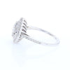 Square Diamond Cluster Milgrain Ring White Gold