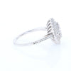 Square Diamond Cluster Milgrain Ring White Gold