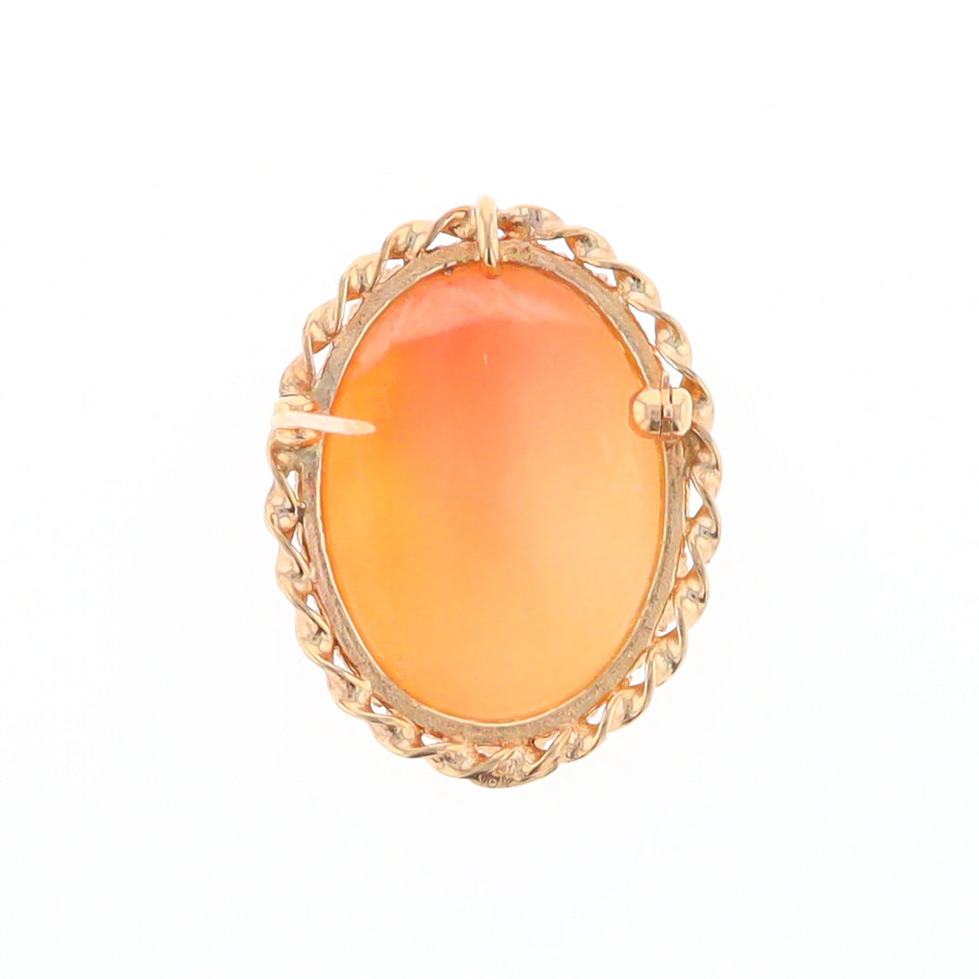 Vintage Oval  Shell Cameo Pin