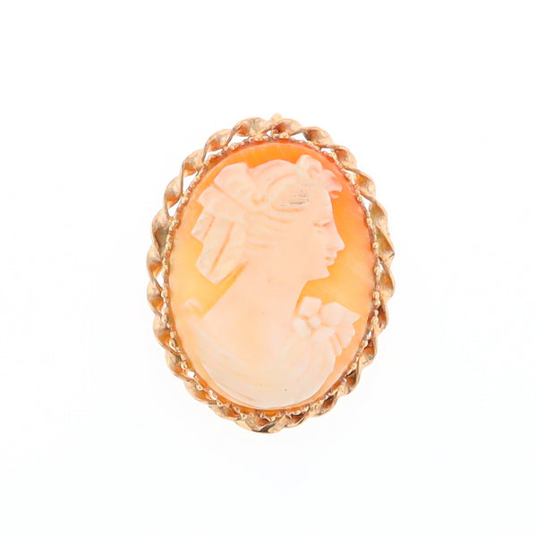 Vintage Oval  Shell Cameo Pin