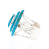 3-Layer Turquoise Raindrop Sterling Silver Cuff