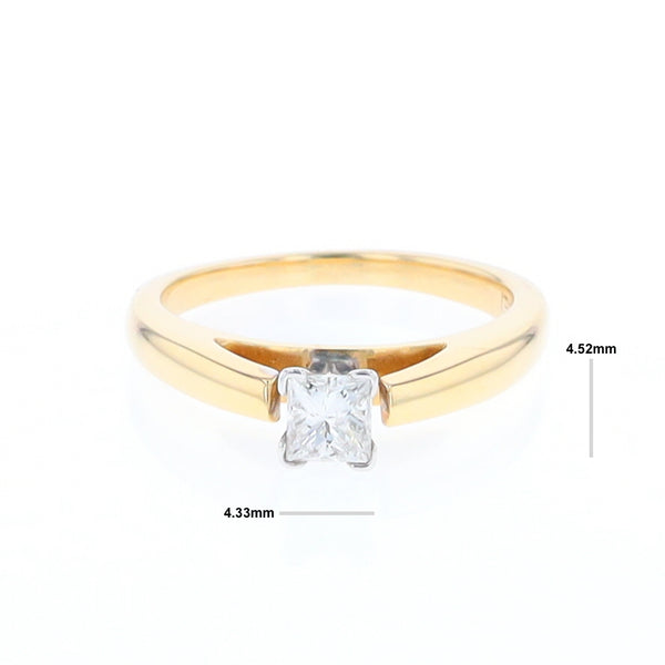 0.32ct Princess Cut Solitaire Diamond Engagement Ring