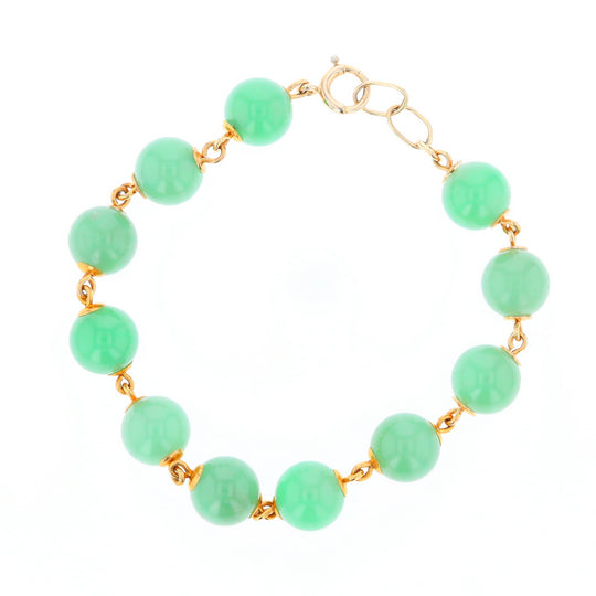 Jade Bead Bracelet 8.5"