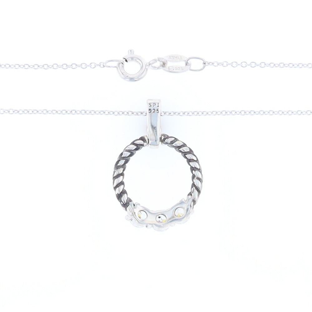 Cubic Zirconia Twisted Circle Necklace