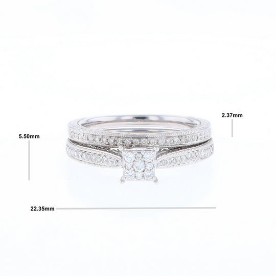 Fancy Engraved Diamond Wedding Set