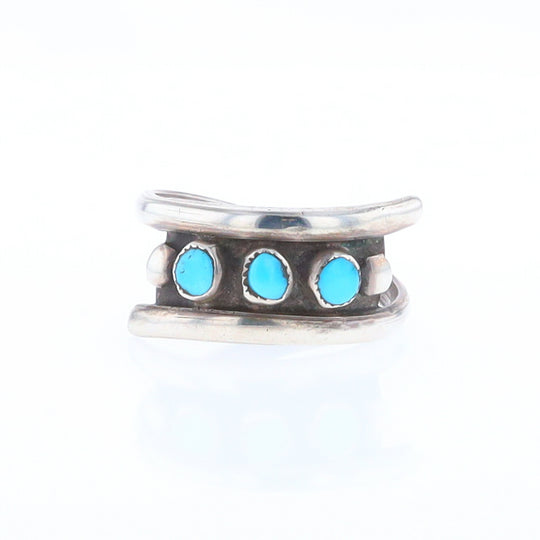 Round Turquoise Row Bypass Ring