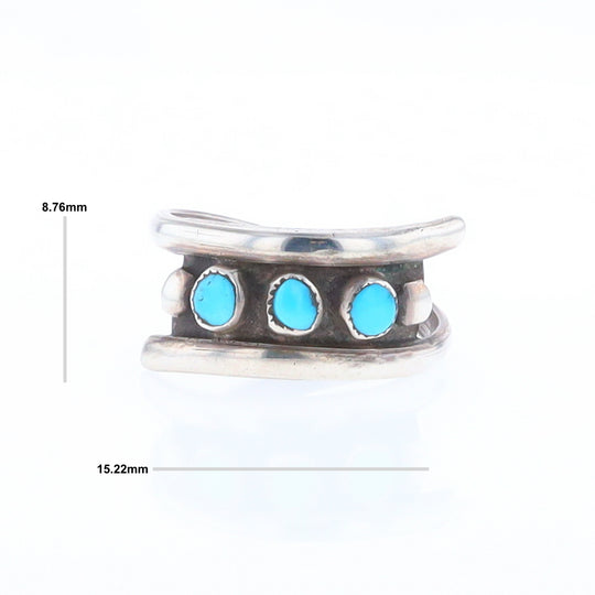 Round Turquoise Row Bypass Ring