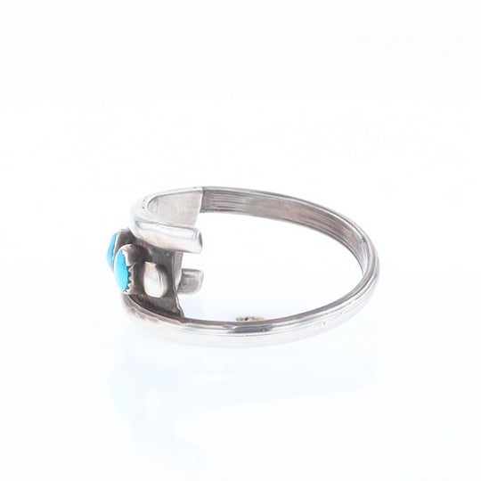 Round Turquoise Row Bypass Ring