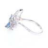 Sapphire and Diamond Butterfly Ring