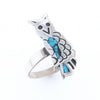 Crushed Coral & Turquoise Owl Ring