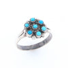 Round Turquoise Cluster Ring