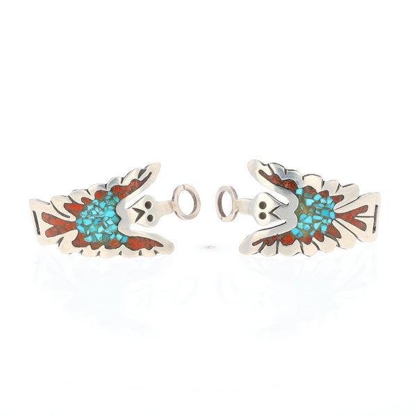 Crushed Turquoise and Coral Thunderbird Watch Tips