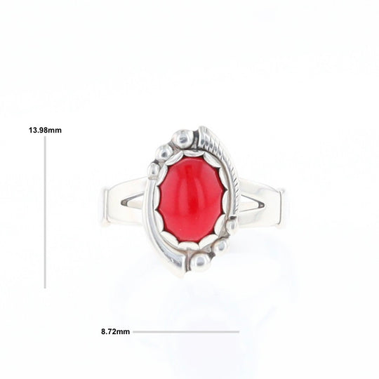 Native American Oval Coral Ring