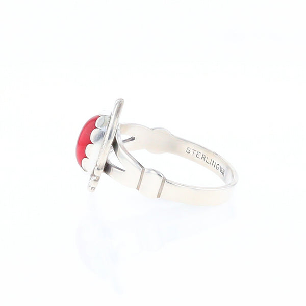 Native American Oval Coral Ring