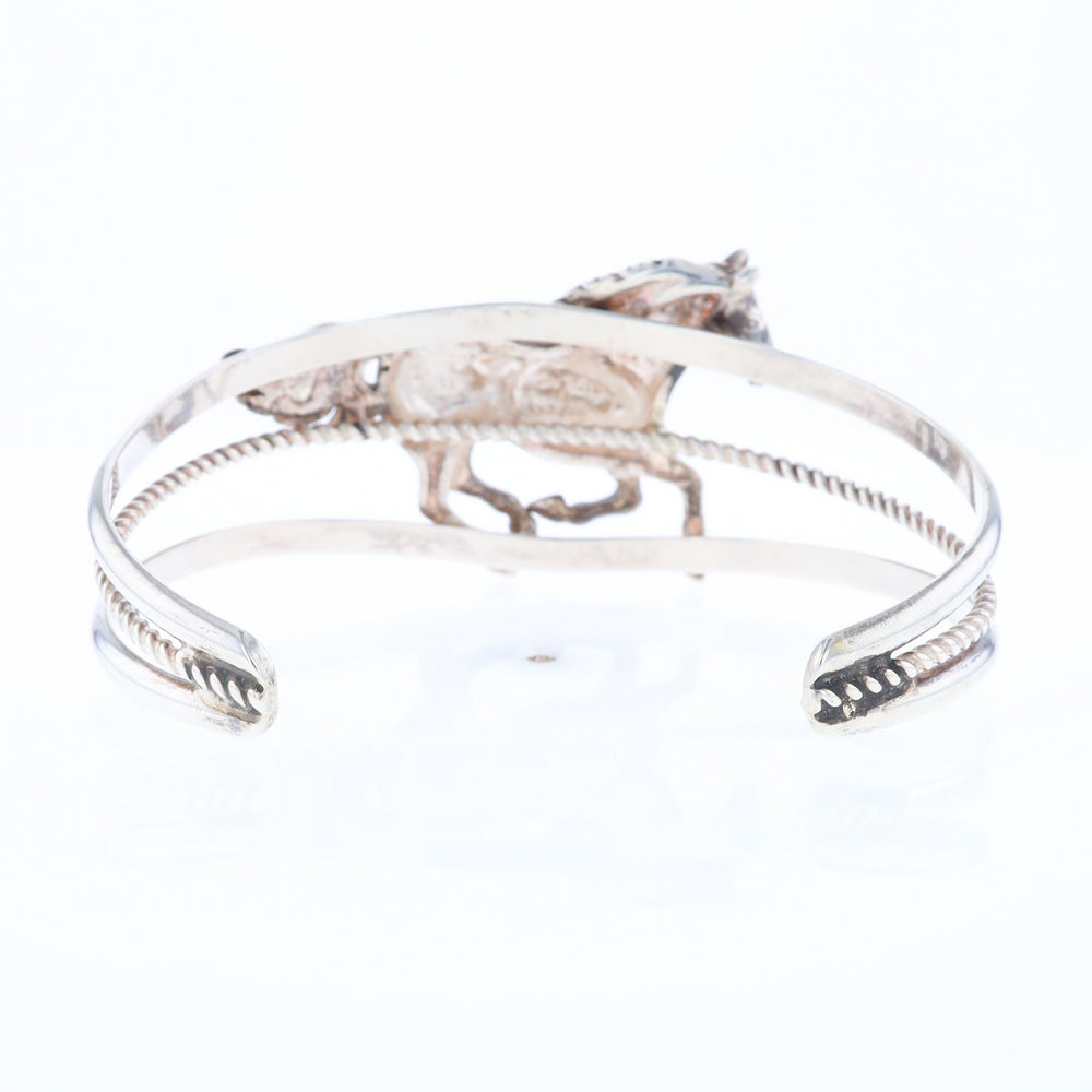 Silver Horse Native Cuff Bracelet