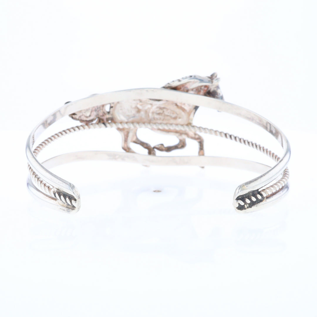 Silver Horse Native Cuff Bracelet