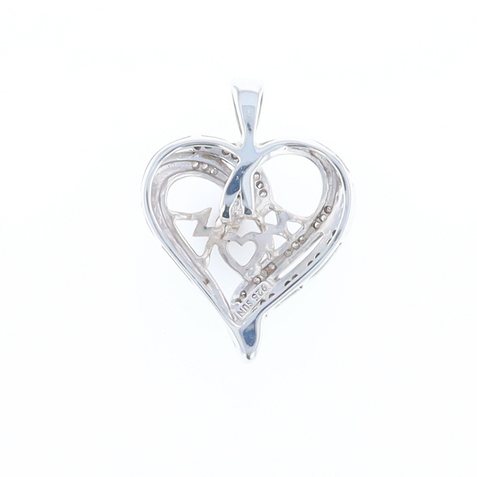 "MOM" Diamond Heart Pendant