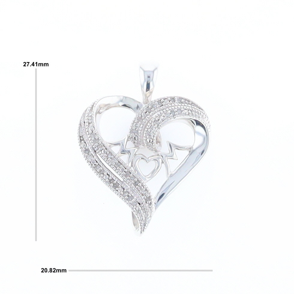 "MOM" Diamond Heart Pendant