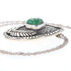 Native American Turquoise Double Leaf Sterling Silver Pendant