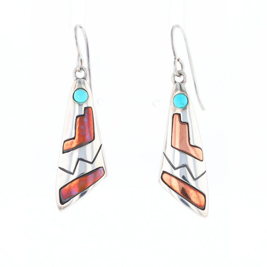 Native Triangle Turquoise Hook Earrings