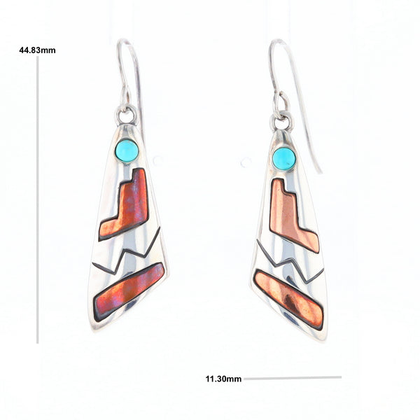 Native Triangle Turquoise Hook Earrings