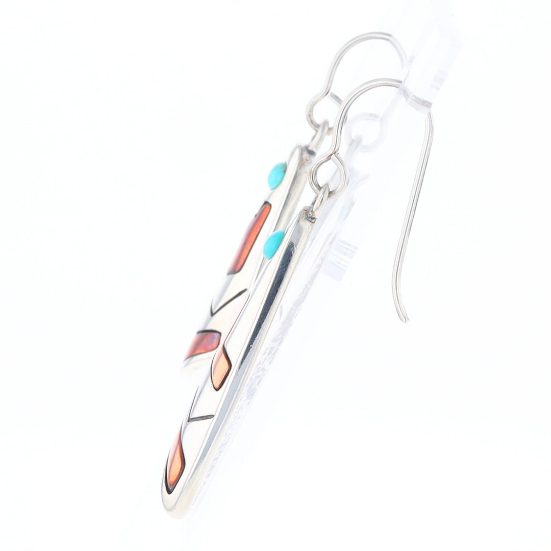 Native Triangle Turquoise Hook Earrings