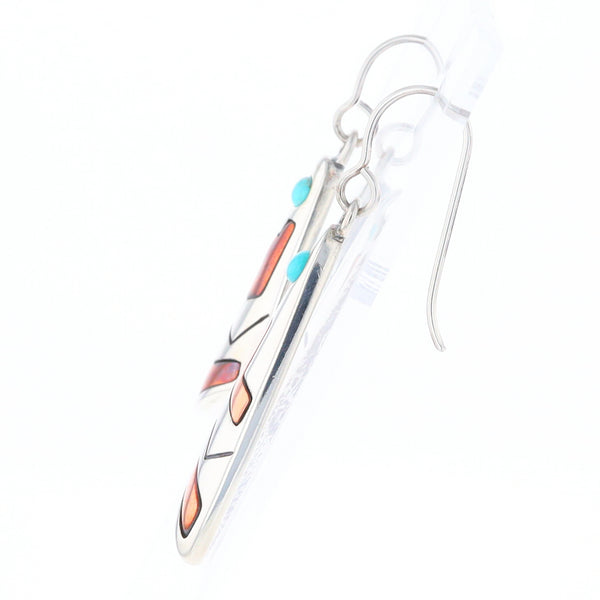 Native Triangle Turquoise Hook Earrings