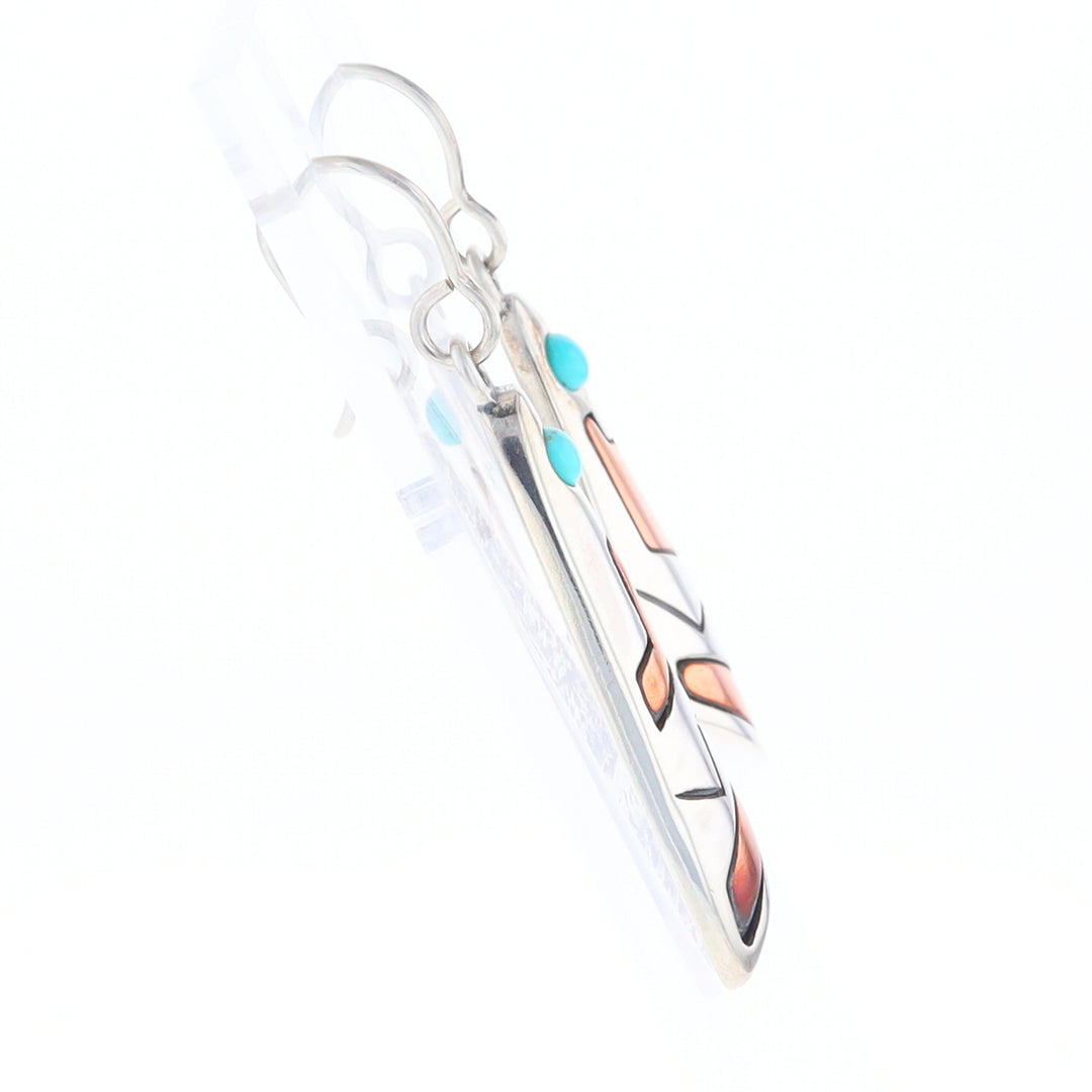 Native Triangle Turquoise Hook Earrings