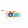 Turquoise Inlaid Ring with Sapphire and 0.23ctw Diamonds